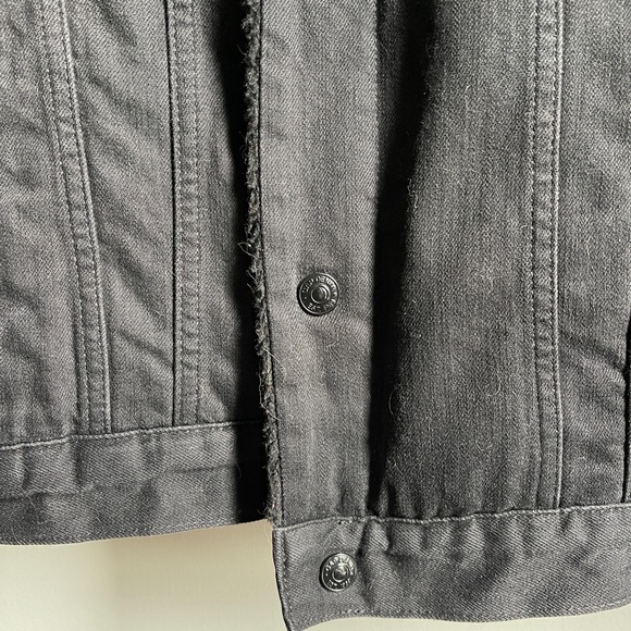 Gap Denim Jean Jacket Black Warm Mens Size Medium - Picture 4 of 11